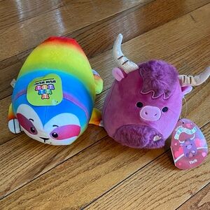 SQUISHMELLOWS York Purple Plush & BUN BUN Rainbow Stacking Plush NWT Bundle Toys